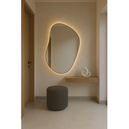 Puff Decorativo Redondo para Sala Linho Perse - 1