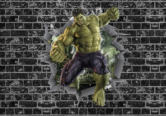 Papel de Parede 3D Vingadores Tijolos 0050 - 2
