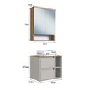 Ver imagem 3 de Conjunto Banheiro Gabinete com Cuba e Espelheira LED 60cm Suspenso Multimóveis Crpro-CON031 Mel/