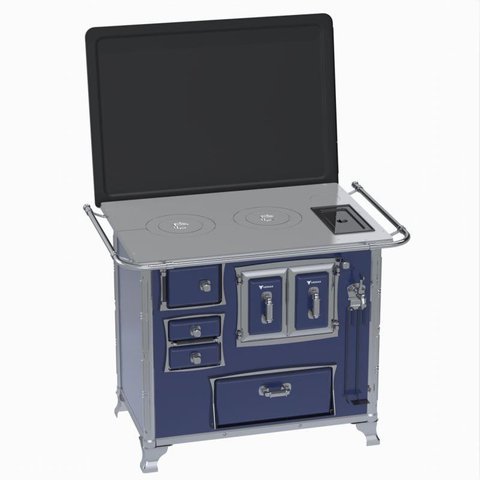 Fogao a Lenha GII N 2 Gab Sec Azul com Tampa Cald Se