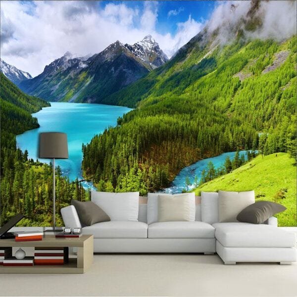Papel De Parede 3D | Lagos 0002 - papel de parede paisagem - 1
