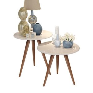 Kit Mesa de Apoio / Lateral - Off White