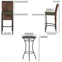 Ver imagem 2 de Mesa Bistro e 4 Banquetas Roma Preta Corda Náutica 13 Trama Original