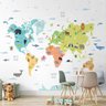 Papel de Parede para Quarto Adesivo 3D Mapa Mundi 0006 - 1
