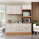 Ver imagem 1 de Cozinha Pérola com Rodapé 3 Peças Off White/Freijó Pérola Yescasa