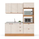 Ver imagem 5 de Cozinha Pérola com Rodapé 3 Peças Off White/Freijó Pérola Yescasa