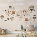Ver imagem 1 de Papel de Parede Infantil Adesivo 3D Mapa Mundi 0013