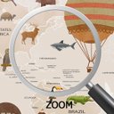 Ver imagem 2 de Papel de Parede Infantil Adesivo 3D Mapa Mundi 0013