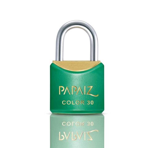 Cadeado com Chave 30mm Latão Verde Color Line Papaiz