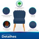 Ver imagem 3 de Cadeira Pétala para Sala de Jantar Confortável e Reforçada Suede
