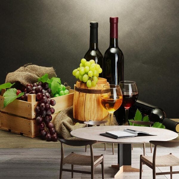Papel De Parede 3D Vinhos 0001 - Adesivo de Parede - 1