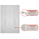 Ver imagem 2 de Modulo de Casal Safira para Guarda-roupas em Mdf com 4 Portas e 3 Gavetas Una Mobília