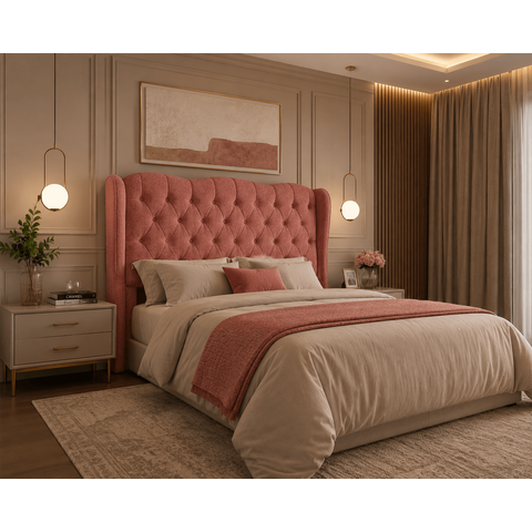 Cabeceira para Cama Box Casal 1.40 Tecido Boucle:Rosa