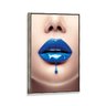Tela Canvas com Moldura Lábios Azul Metalizado - Grande - 1