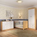 Ver imagem 2 de Quarto de Bebê Completo Berço Americano 3 em 1 Colchão Encanto Multimóveis Mp4609 Madeirado/