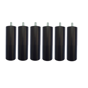 Kit 6 Pés Cama Box Solteiro ou Casal Queen 13cm Tubo Preto