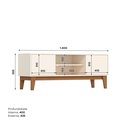 Ver imagem 3 de Rack para TV até 55 Polegadas 140cm 02 Portas Cinamomo/Off White Alure