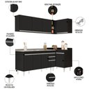 Ver imagem 3 de Armário de Cozinha Modulado de Canto Esquerdo 4 Peças Cp51 com Pia Inox Preto - Lumil Lumil Móveis