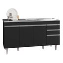 Ver imagem 7 de Armário de Cozinha Modulado de Canto Esquerdo 4 Peças Cp51 com Pia Inox Preto - Lumil Lumil Móveis