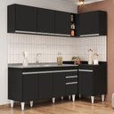 Ver imagem 2 de Armário de Cozinha Modulado de Canto Esquerdo 4 Peças Cp51 com Pia Inox Preto - Lumil Lumil Móveis