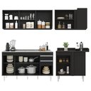 Ver imagem 6 de Armário de Cozinha Modulado de Canto Esquerdo 4 Peças Cp51 com Pia Inox Preto - Lumil Lumil Móveis
