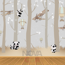 Ver imagem 1 de Papel de Parede Infantil Animais Panda Balão Bamboo 1m²