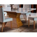 Ver imagem 2 de Mesa de Jantar Quadrada com Aplique no Tampo - Elite-1,35 x 1,35 metros - Requinte Salas