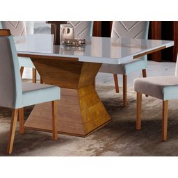 Mesa de Jantar Quadrada com Aplique no Tampo - Elite-1,35 x 1,35 metros - Requinte Salas - 2 Mesa de Jantar Quadrada com Aplique no Tampo - Elite-1,35 x 1,35 metros - Requinte Salas - 2