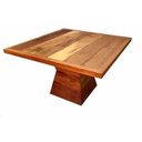 Ver imagem 1 de Mesa Quadrada de Peroba Rosa com Base Triangular:Comp150xAlt80xLarg150/Marrom
