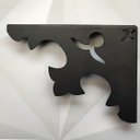 Ver imagem 7 de Par de Mãos Francesas Arabesco 20cm Abstrato Pontudo Preto Aço Zarg