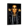 Tela Canvas com Moldura Mulher Gold Preto - Grande - 1