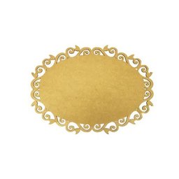 Kit com 3 Molduras em Mdf Oval Lisa Arabesco Tamanho:40x29cm Cod:kitplm009 - 1