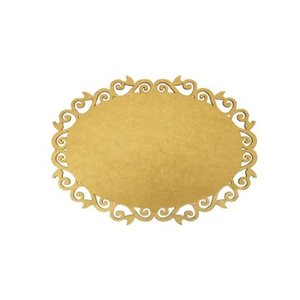 Kit com 3 Molduras em Mdf Oval Lisa Arabesco Tamanho:40x29cm Cod:kitplm009