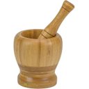 Ver imagem 4 de PILAO DE BAMBU GRANDE COM SOCADOR AMASSADOR ALHO NATURAL