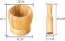 Ver imagem 5 de PILAO DE BAMBU GRANDE COM SOCADOR AMASSADOR ALHO NATURAL