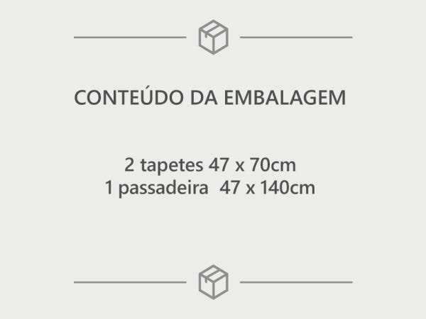 Kit Tapete e Passadeira Cozinha Trilhos Cinza 3 Pecas: Cinza - 3