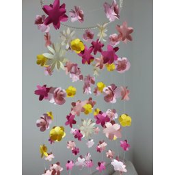 Móbile berço bebê infantil quarto Flores coloridas 46x15 - 2