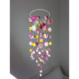 Móbile berço bebê infantil quarto Flores coloridas 46x15 - 1