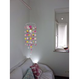Móbile berço bebê infantil quarto Flores coloridas 46x15 - 4