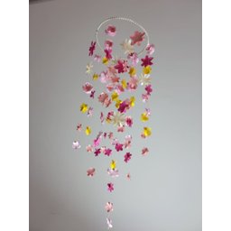 Móbile berço bebê infantil quarto Flores coloridas 46x15 - 5