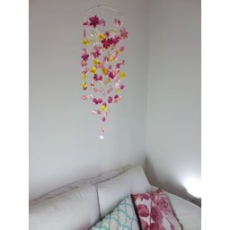 Móbile berço bebê infantil quarto Flores coloridas 46x15 - 3
