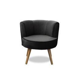 Poltrona Para Sala Decorativa Isadora Suede Preto Madelina Decor - 2