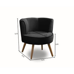 Poltrona Para Sala Decorativa Isadora Suede Preto Madelina Decor - 3