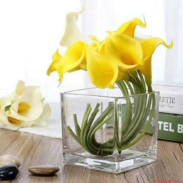 Vaso de Vidro Luxo Quadrado Cristal 15x15cm 1013 - 3