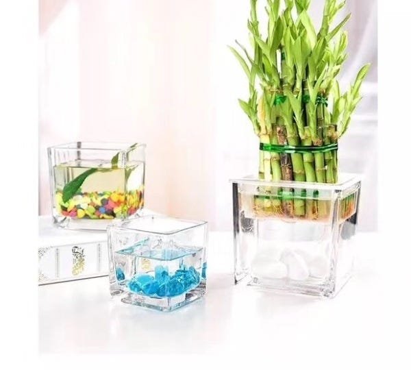 Vaso de Vidro Luxo Quadrado Cristal 15x15cm 1013 - 4
