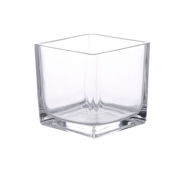 Vaso de Vidro Luxo Quadrado Cristal 15x15cm 1013 - 1