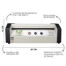 Plastificadora e Poliseladora Profissional P380 até A3 110V - 3