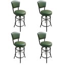 Ver imagem 2 de Banqueta Bar com Encosto Giratória Altura 65cm Cor Preta Assento Grosso Confortável Cor Verde 4 Unid