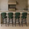 Banqueta Bar com Encosto Giratória Altura 65cm Cor Preta Assento Grosso Confortável Cor Verde 4 Unid - 1