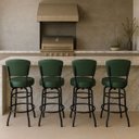 Ver imagem 1 de Banqueta Bar com Encosto Giratória Altura 65cm Cor Preta Assento Grosso Confortável Cor Verde 4 Unid